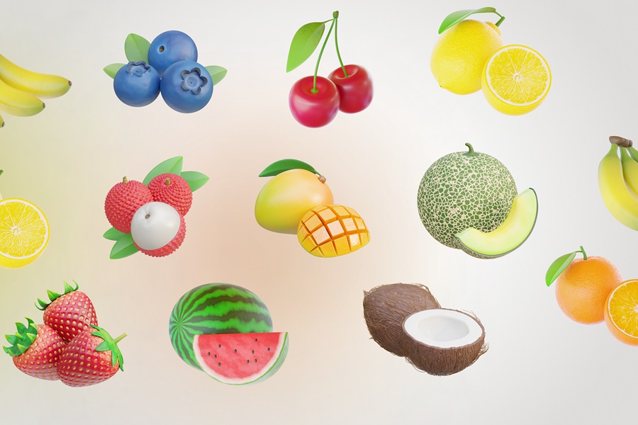 20款独特水果3D三维插画插图Icons图标Blender/OBJ/PNG格式设计素材 Fruity – Fruit 3D Icon Set , 第8张