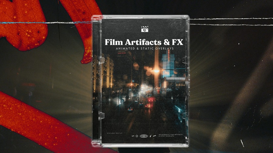 20组复古电影美学胶片划痕灰尘纹理模拟视频叠加特效包 CINEGRAMS – Film Artifacts & FX , 第1张