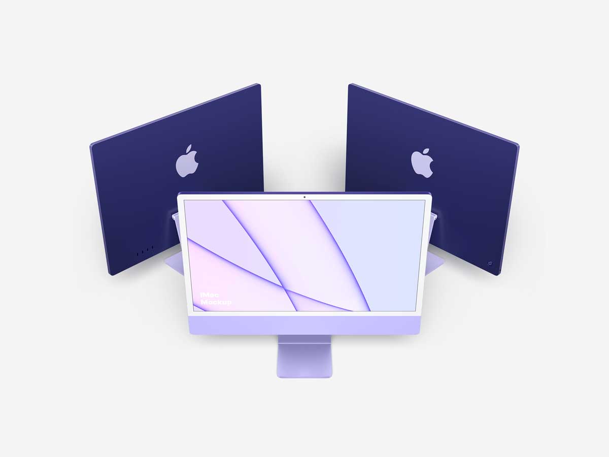 15款简约苹果iMac 24英寸一体机电脑屏幕演示效果图PS贴图样机模板 iMac 24-inch Mockups 样机素材 第2张