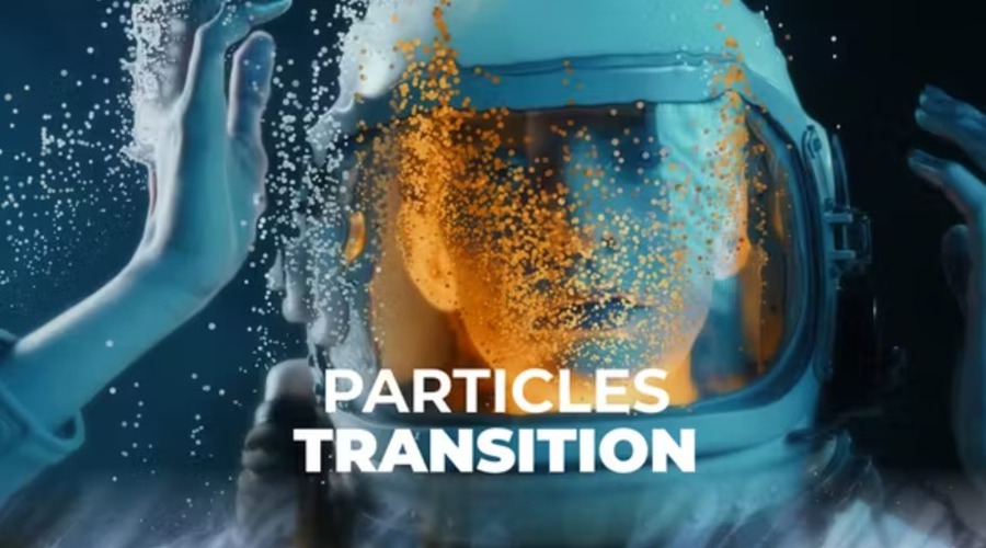 达芬奇模板 创意科幻粒子消融消失人像视频转场特效 Particles Transition 影视音频 第1张