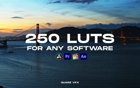 Quarz 250个无人机航拍旅拍电影音乐婚礼视频颜色校正LUT调色预设包 250 LUT Color Presets