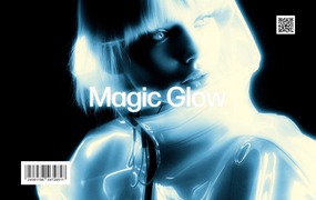 未来迷幻发光模糊效果字体人像图片修图PS特效滤镜插件样机模板 Magic Glow Photo Effect