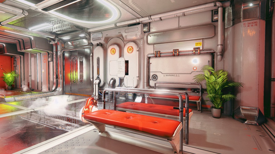 UE素材 未来科幻赛博朋克风飞船内部走廊环境3D模型 Unreal Engine – Scifi Hallway 样机素材 第3张