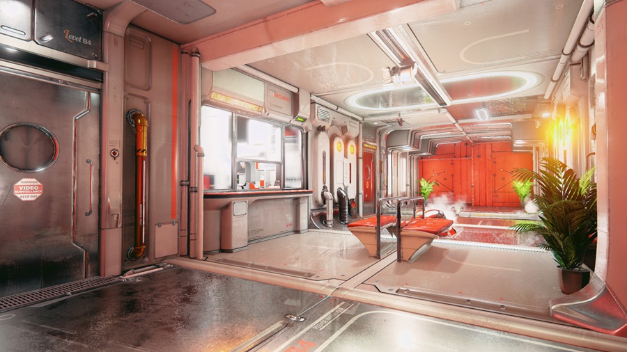 UE素材 未来科幻赛博朋克风飞船内部走廊环境3D模型 Unreal Engine – Scifi Hallway 样机素材 第4张