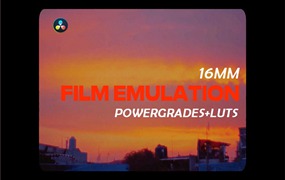 复古胶片16mm模拟达芬奇调色节点+LUT预设 16MM FILM EMULATION PowerGrades+LUTS