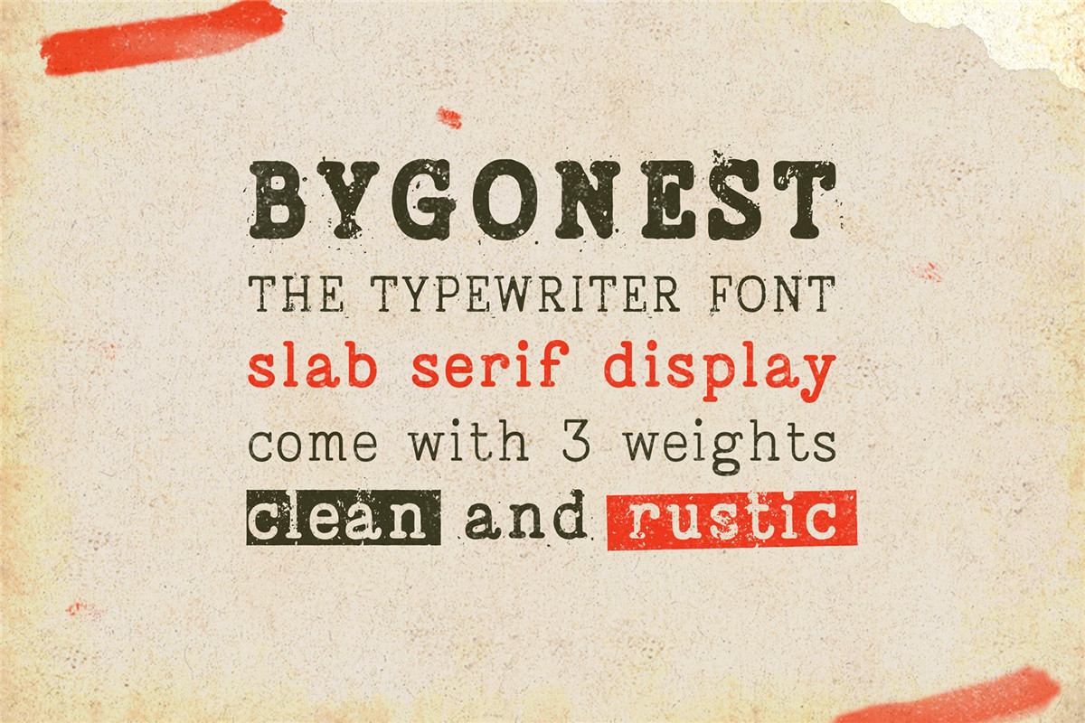 英文字体：复古老式喷墨打字机效果Logo标题衬线英文字体素材 Bygonest – Old Typewriter Font , 第6张