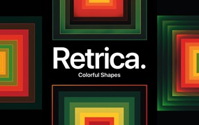 30款复古4K高清彩色渐变抽象3D几何图形PNG/Figma格式设计素材 Retrica – Colorful Shapes
