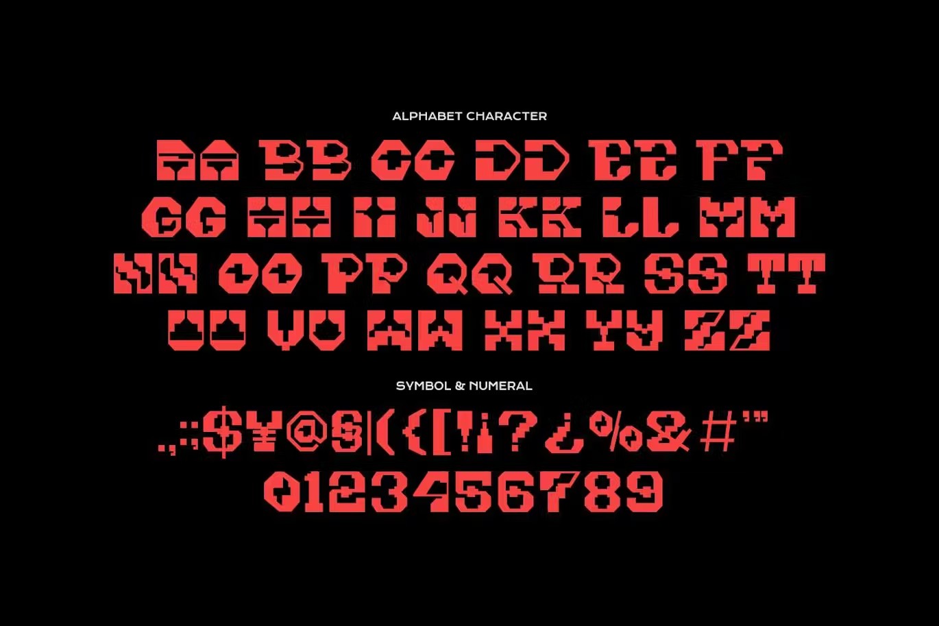 未来科幻赛博朋克品牌海报数字设计装饰英文字体安装包 Knock Tonic – Blocky Futuristic Font 设计素材 第4张