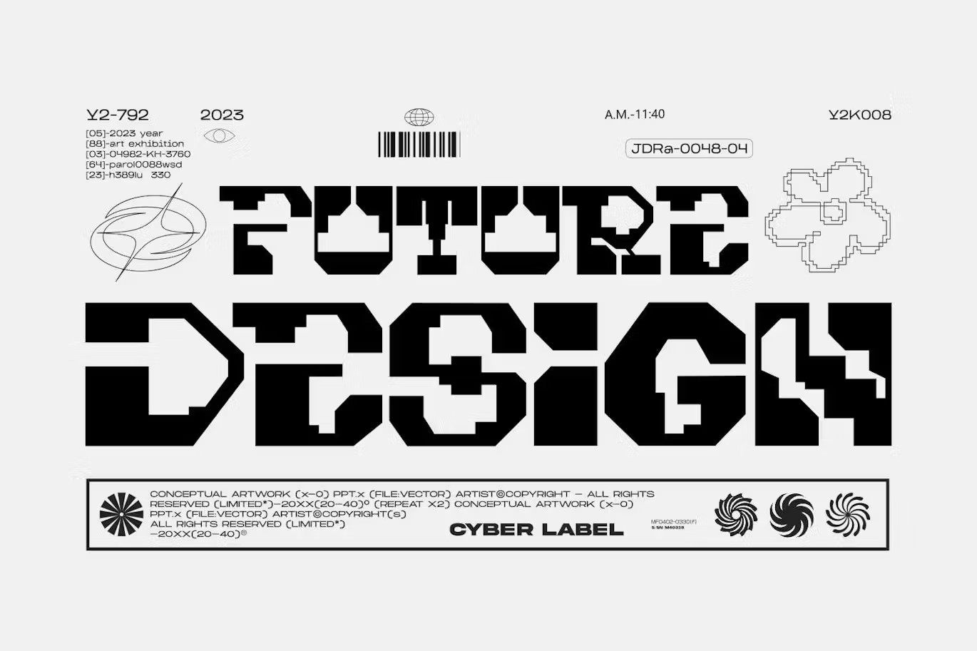 未来科幻赛博朋克品牌海报数字设计装饰英文字体安装包 Knock Tonic – Blocky Futuristic Font 设计素材 第5张