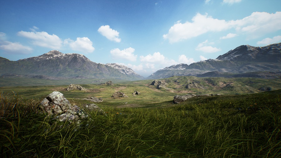 UE素材 虚拟引擎草原草甸山地地形3D模型 Unreal Engine – Brushify – Grasslands Pack 样机素材 第1张