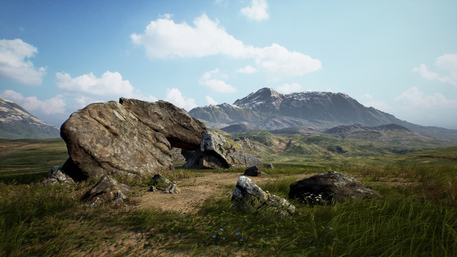 UE素材 虚拟引擎草原草甸山地地形3D模型 Unreal Engine – Brushify – Grasslands Pack 样机素材 第2张