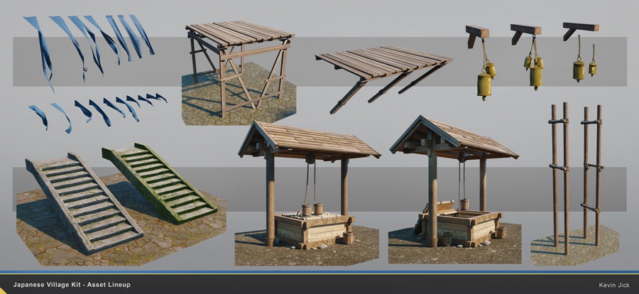 Blender模型 日式风格村庄房屋建筑3D模型+中文视频教程 Japanese Village Kitbash 设计教程 第19张