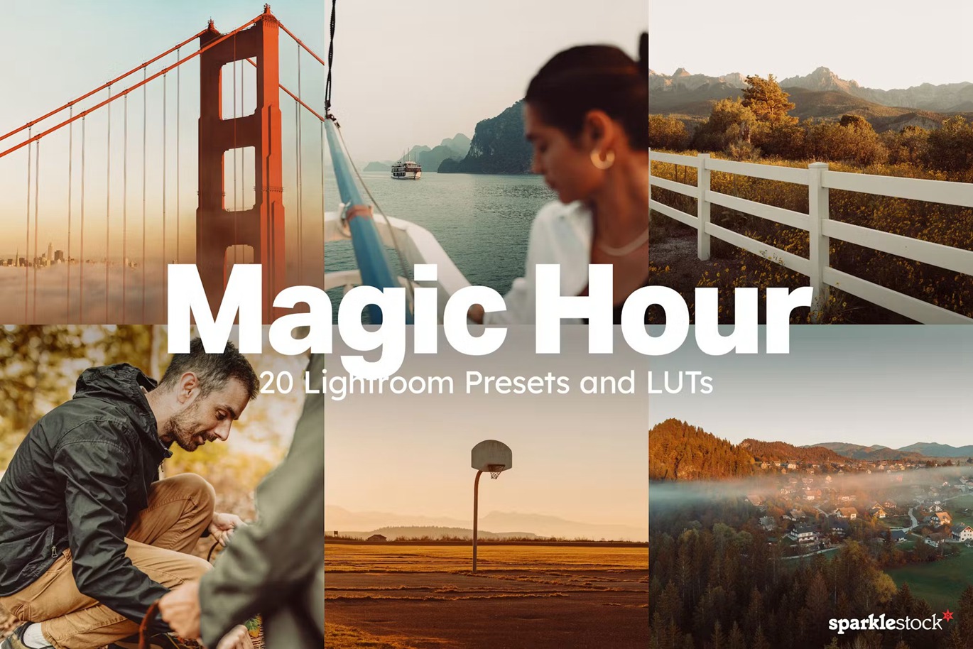 20组暖色调魔法时刻户外景观摄影照片调色Lightroom&LUTs预设 20 Magic Hour Lightroom Presets and LUTs 插件预设 第1张