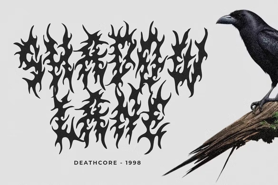 哥特式恐怖死亡金属美学设计装饰英文字体安装包 PC Superion – Death Metal Font 设计素材 第3张