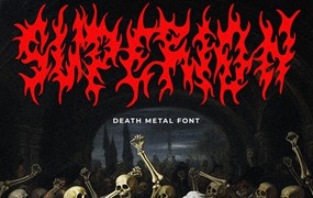 哥特式恐怖死亡金属美学设计装饰英文字体安装包 PC Superion – Death Metal Font