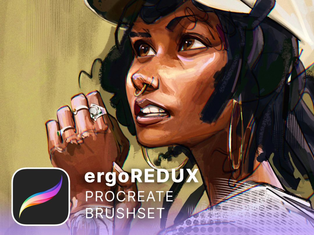 真实漫画绘画半色调线条水彩笔触效果procreate笔刷画笔素材 ergoREDUX – Procreate Brushset , 第1张