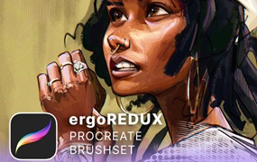 真实漫画绘画半色调线条水彩笔触效果procreate笔刷画笔素材 ergoREDUX – Procreate Brushset
