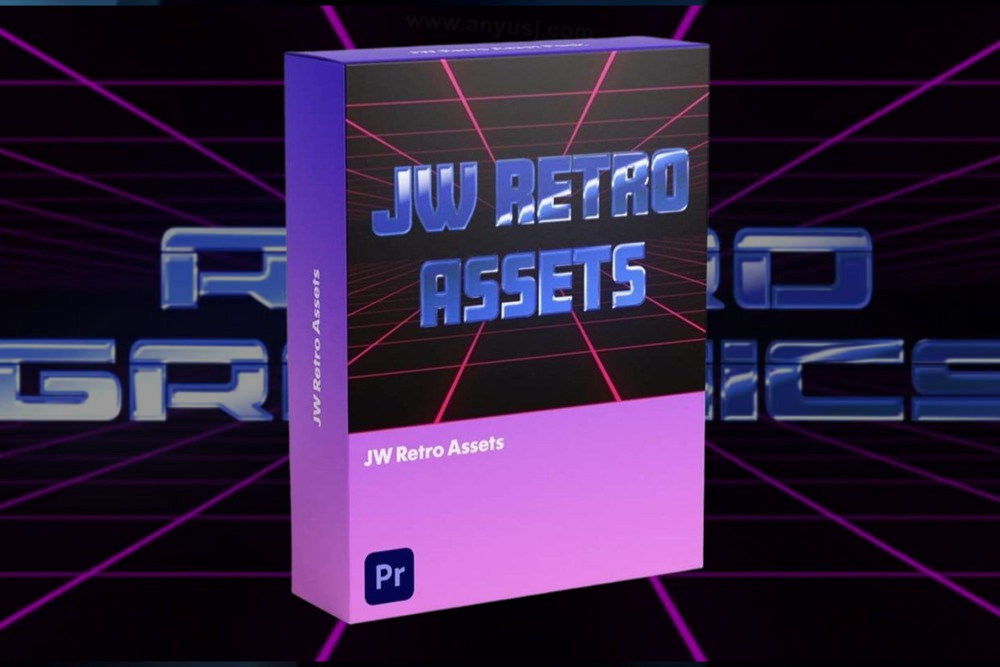 PR预设 复古VHS信号故障海报电影标题动画特效+LUT调色预设 Jamie Windsor – Retro Assets Pack , 第1张