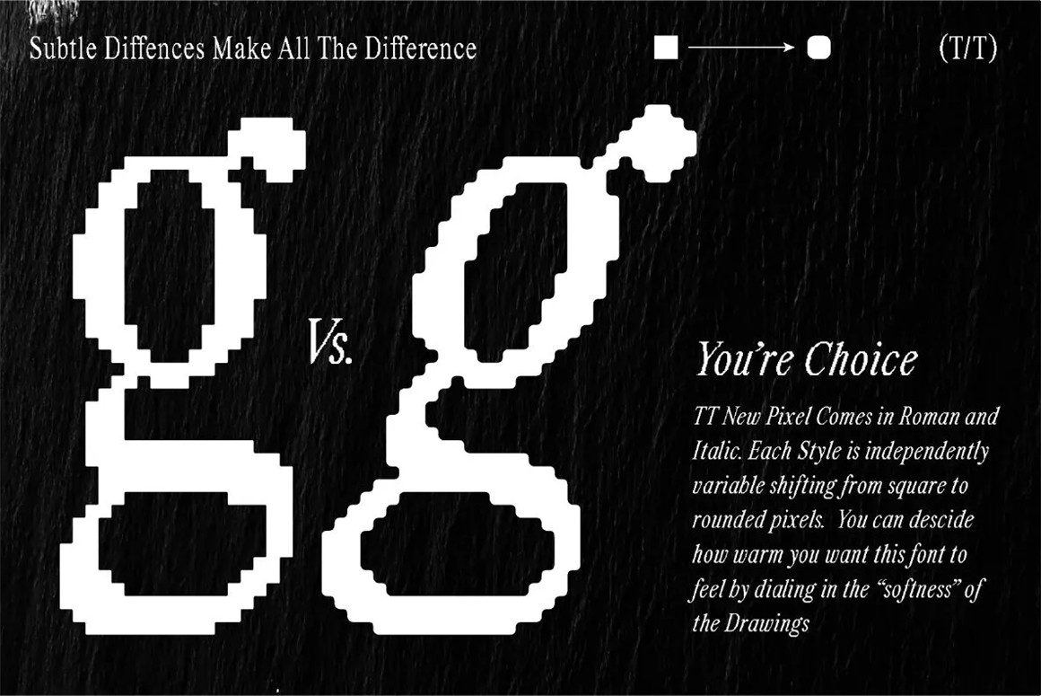英文字体：4款复古像素罗马风衬线英文标题logo排版装饰西文字体 Retro Pixel Font TT New Pixel 设计素材 第8张