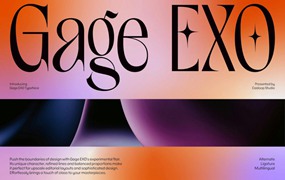 时尚复古新艺术风格品牌书籍徽标设计衬线英文字体安装包 Gage EXO – Elegant Fashion Experimental Gen Z Font