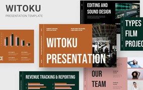 电影制作摄影作品集演示文稿设计Keynote模板 Witoku – Film Production Keynote Template