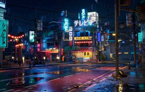 赛博朋克风日本东京市区贫民窟场景UE模型3D设计素材 Tokyo Street Part 2
