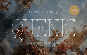复古奢华杂志海报婚礼徽标设计衬线英文字体安装包 Quenic – Unique Serif Font