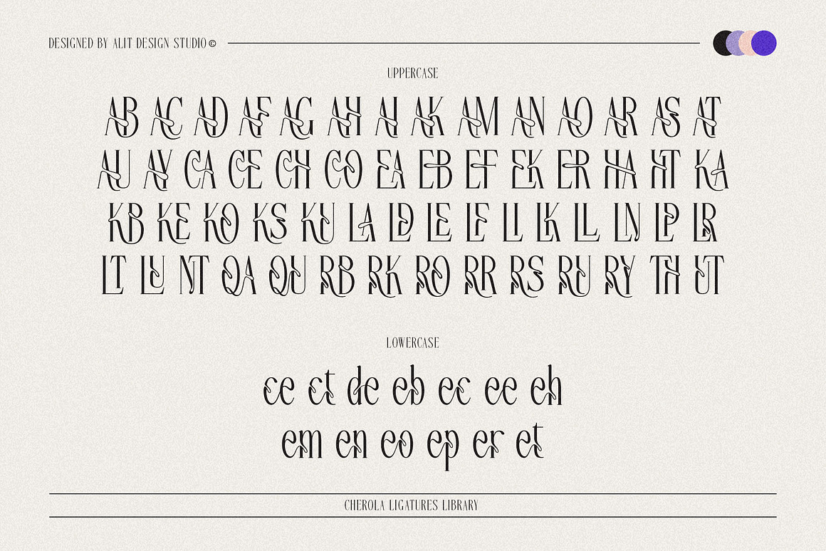 优雅复古波西米亚风品牌婚礼请柬设计衬线英文字体安装包 Cherola Typeface , 第9张