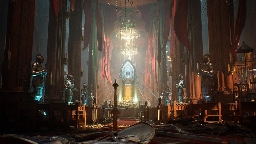 逼真风格化哥特式骑士王座大教堂ue模型3d设计素材 Throne Room Environment Kit , 第2张