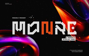 未来科幻海报包装徽标设计无衬线英文字体安装包 Monre – A Futuristic Display Typeface