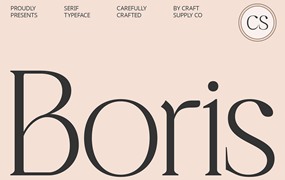 现代时尚品牌杂志海报设计衬线英文字体安装包 CS Boris – Elegant Font