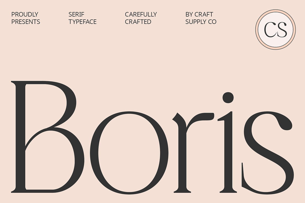 现代时尚品牌杂志海报设计衬线英文字体安装包 CS Boris – Elegant Font 设计素材 第1张