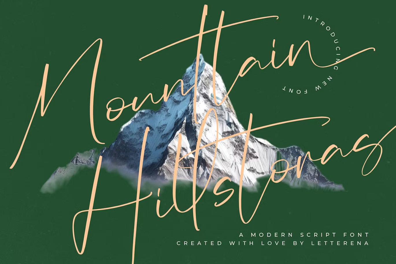 优雅品牌海报媒体印刷设计手写英文字体安装包 Mounttain Hillstoras Modern Script Font , 第1张