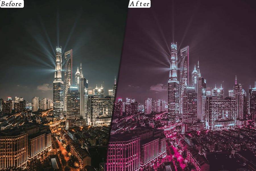 未来派城市街头电影摄影照片调色Lightroom&LUTs预设 Futuristic Mood Presets – luts Video Premiere Pro 插件预设 第2张