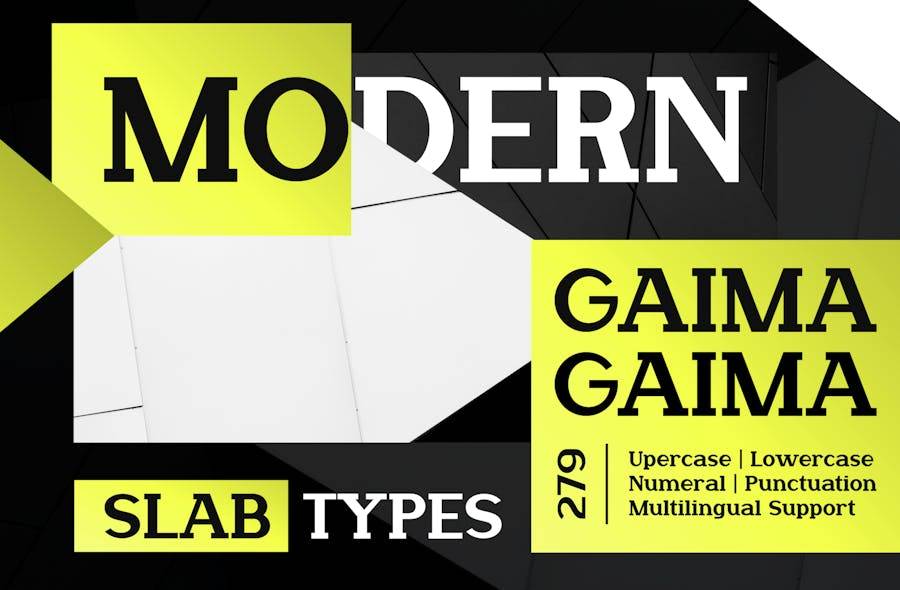 现代时尚杂志海报邀请卡设计衬线英文字体安装包 Gaima – Modern Slab Serif , 第4张