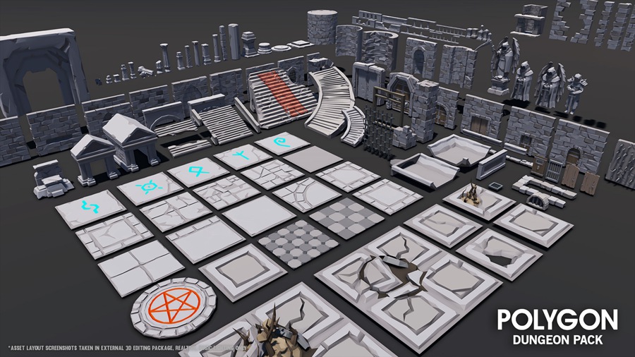 UE素材 奇幻多变风格游戏角色武器道具场景3D模型 Unreal Engine – POLYGON – Dungeon Pack 样机素材 第17张