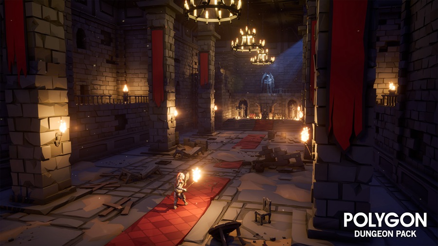 UE素材 奇幻多变风格游戏角色武器道具场景3D模型 Unreal Engine – POLYGON – Dungeon Pack 样机素材 第1张