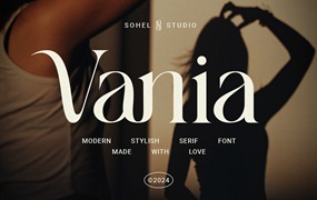 现代时尚杂志品牌包装设计衬线英文字体安装包 Vania – Elegant Beauty Branding Serif