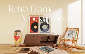 8款优雅室内场景海报艺术品挂画设计相框框架展示效果图PS贴图样机模板 Retro Frame Mockup Scene