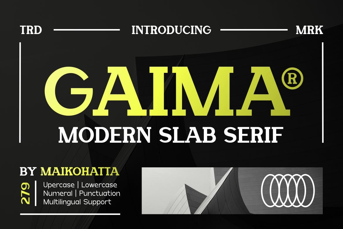 现代时尚杂志海报邀请卡设计衬线英文字体安装包 Gaima – Modern Slab Serif , 第1张