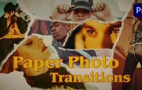 PR预设 潮流剪纸美学纸张拼贴艺术照片视频过渡转场特效 Paper Photo Transitions