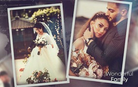 AE模板 浪漫温馨婚礼结婚照作品集照片视频过渡动画特效 Wedding Ink Slideshow