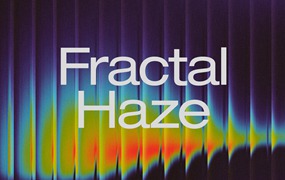 潮流酸性艺术迷幻炫彩半透明长虹玻璃虹彩渐变背景纹理素材合集包 Fractal Haze