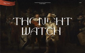 经典优雅杂志海报标题徽标Logo设计衬线英文字体素材 The Night Watch Font