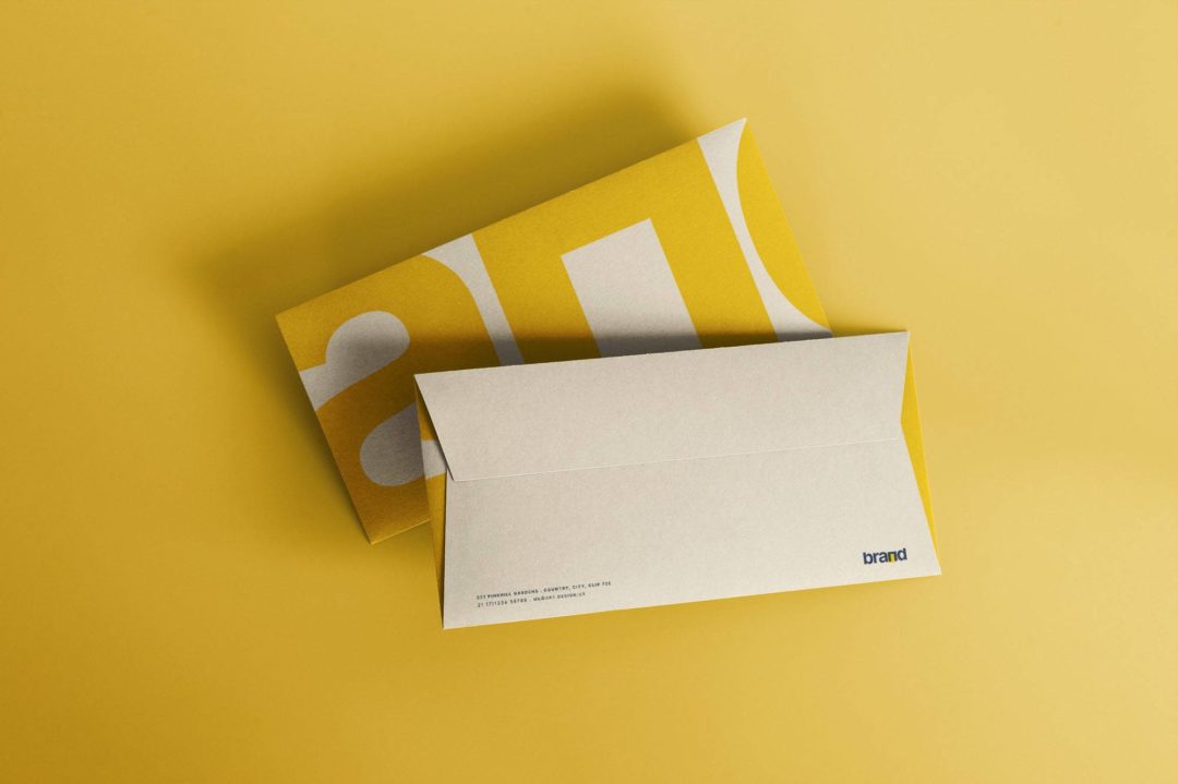 高级品牌vi标志logo设计dl办公信封展示效果图ps贴图mockup样机模板素材 DL Envelope Mockup , 第1张