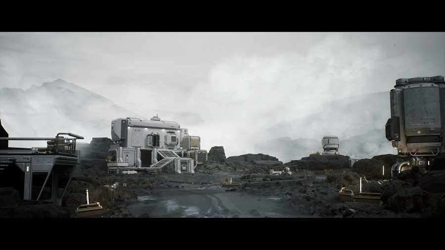 未来科幻赛博朋克风星球基地房屋飞船ue模型3d设计素材 Modular Sci-Fi Indoor Outdoor Environment Pack – Rocky Swampy Planet 样机素材 第5张