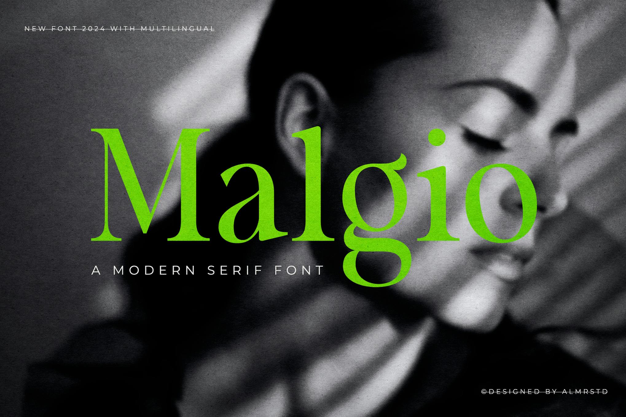 优雅杂志品牌邀请函徽标设计衬线英文字体安装包 Malgio – Modern Serif 设计素材 第1张