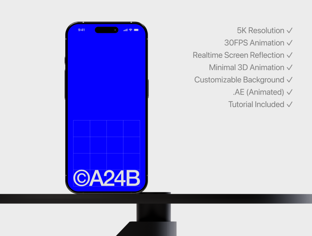 AE模板 专业5k高清iphone 15 pro动态演示样机模板素材 Animated iPhone 15 Pro Mockup 02 , 第5张