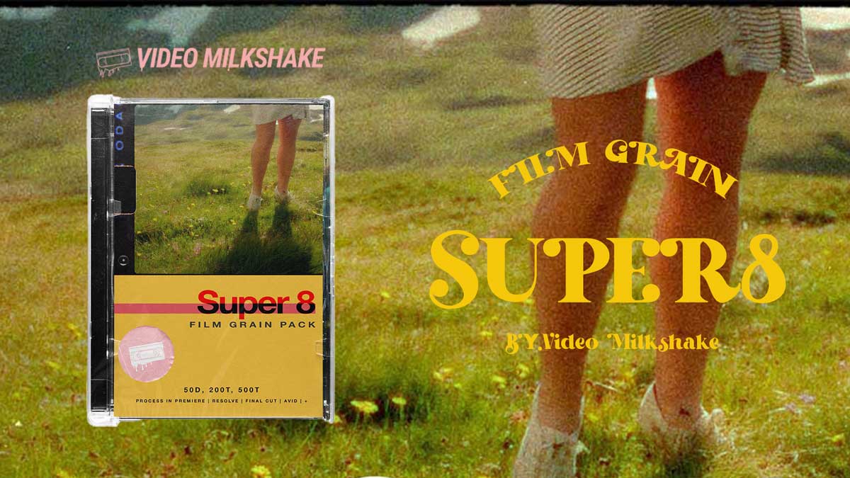 Video Milkshake 复古电影风格SUPER 8胶片扫描遮罩泄露颗粒背景视频素材 SUPER 8 FILM GRAIN PACK 影视音频 第1张