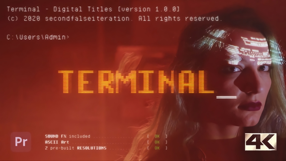 PR预设：38个赛博朋克像素风格8bit数字失真毛刺打字效果动画预设包 Terminal – Digital Titles | Premiere Pro 插件预设 第1张